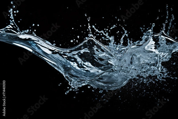 Obraz Water Splash on Black Background