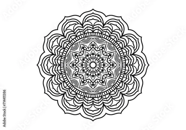 Obraz  mandala Circular pattern , decoration. Decorative ornament in ethnic oriental style. Coloring book page