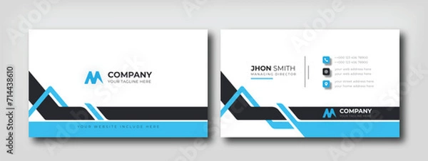 Fototapeta Simple Modern Business Card Creative And Clean Professional Business Card Template Design. Minimal Shape corporate layout brand identity. 