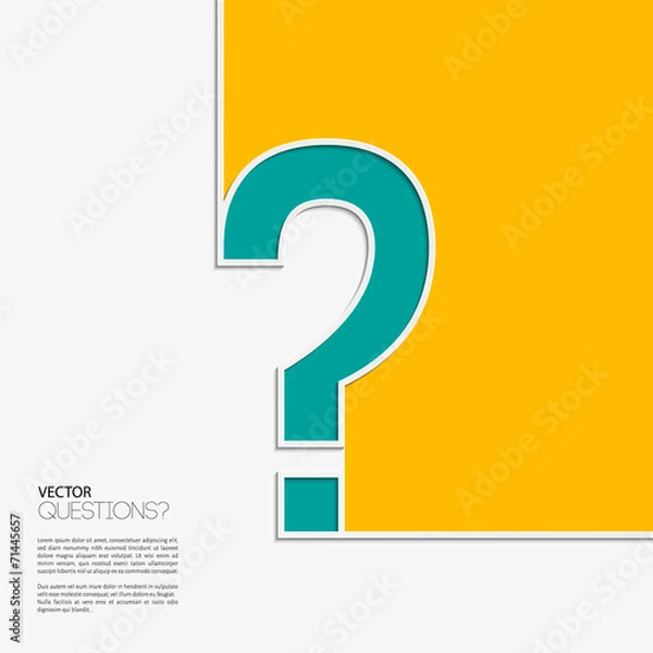 Fototapeta Vector question mark icon in flat design.