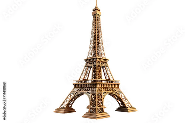 Obraz The Eiffel Tower is isolated on a Transparent background. Generative AI