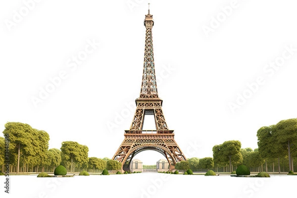 Obraz The Eiffel Tower is isolated on a Transparent background. Generative AI