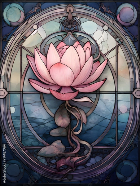 Obraz background with lotus flower, Generative AI