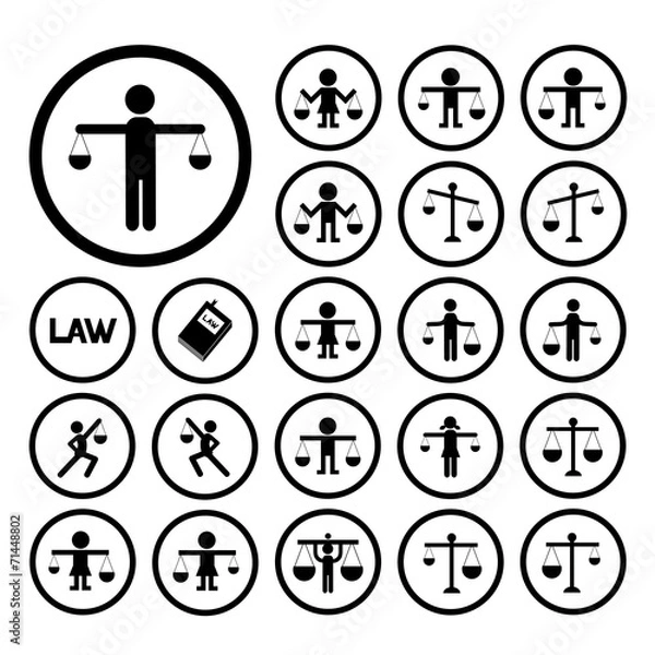 Fototapeta scales justice icon