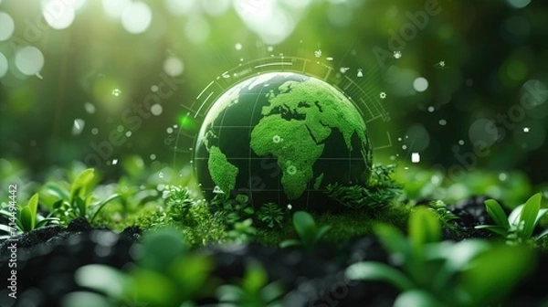 Fototapeta Environmental technology concept. Sustainable development goals. Saving the environment sustainable. Environment World Earth Day.