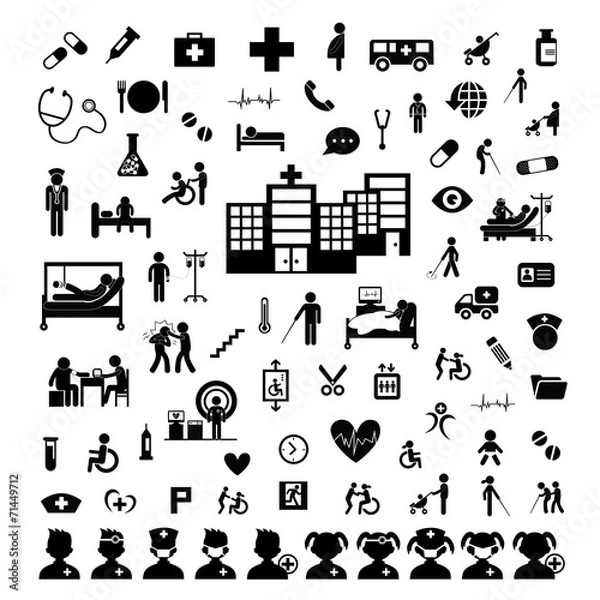 Obraz Doctor icon and hospital