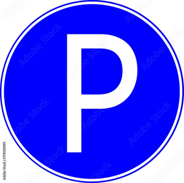 Obraz Parking or stopping sign. Editable vector illustration.	