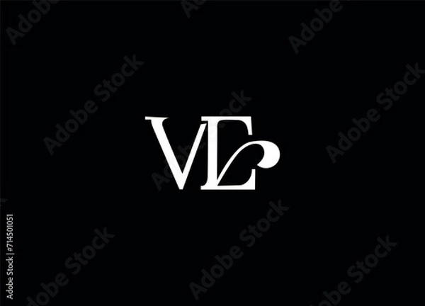 Obraz VE  initial logo design and abstract logo