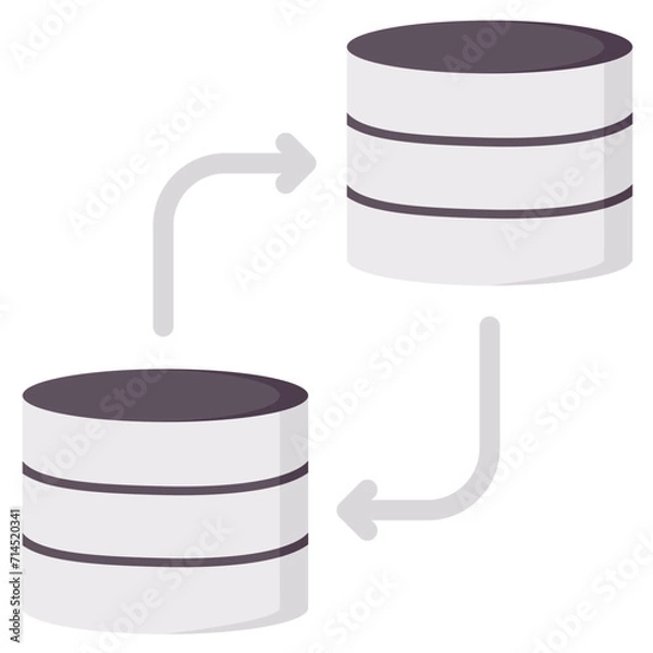 Fototapeta database exchange flat vector icon
