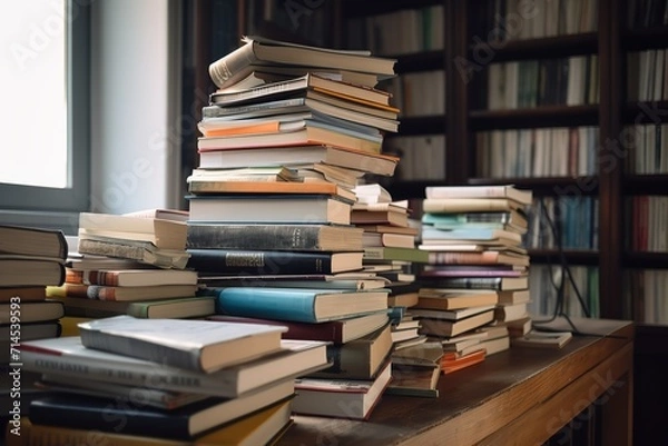 Obraz World book day. International literacy day. Reading book concept. World Poetry Day. national library lovers month concept. back to school concept.