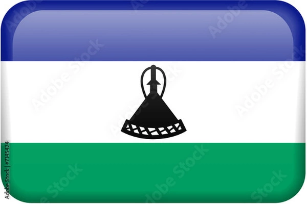 Fototapeta Lesotho Flag Button