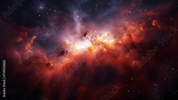 Fototapeta Stars, Star birth, outer space purple nebula clouds, ai-generated