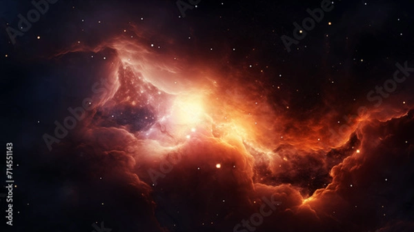 Fototapeta Stars, Star birth, outer space purple nebula clouds, ai-generated