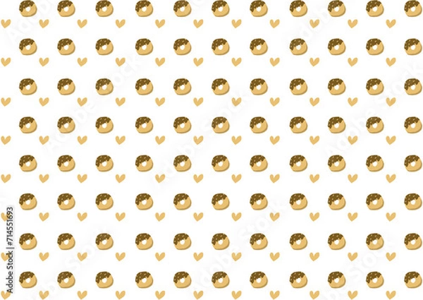 Obraz 可愛い手書き風ドーナツの背景素材