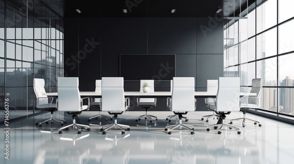 Fototapeta An empty, clean and sophisticated boardroom