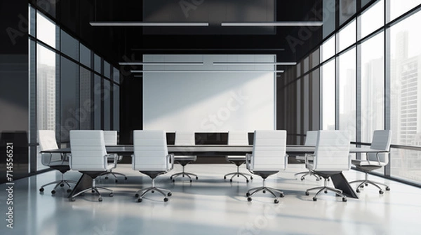 Fototapeta An empty, clean and sophisticated boardroom
