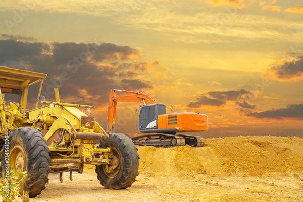 Obraz tractor on the road