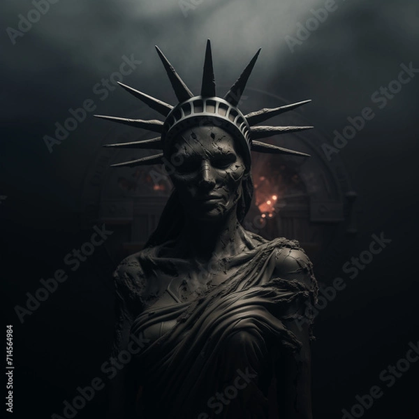 Obraz liberty statue at night 