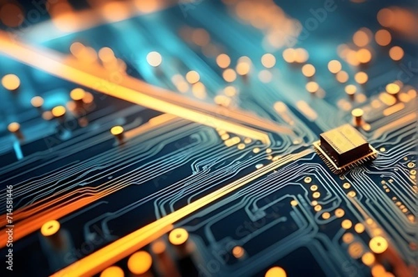 Obraz close up of a circuit board 