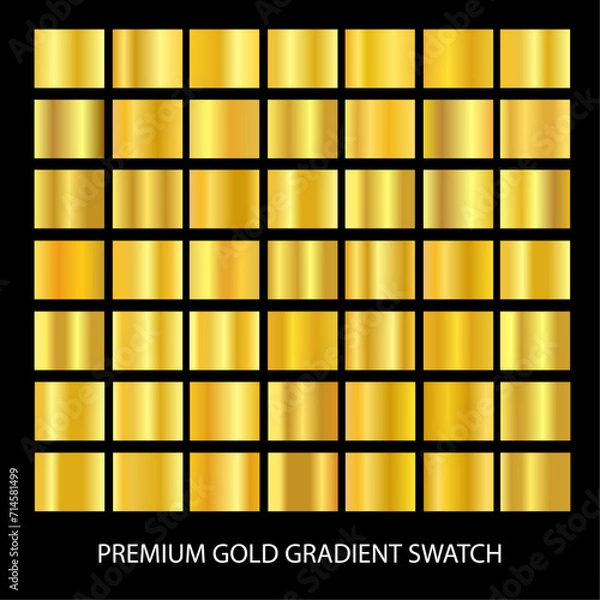 Fototapeta Premium gold gradients swatch set 