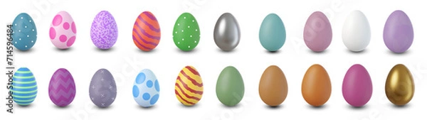 Fototapeta easter - set of easter eggs on isolated transparent background