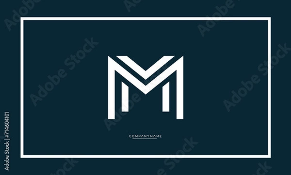 Obraz MM or M Alphabet letters icon logo monogram