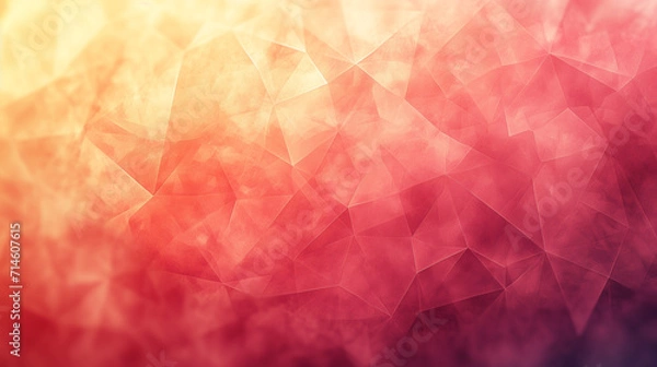 Fototapeta Abstract low-poly background gradient from warm yellow to deep red, suitable for vibrant modern designs or creative concepts