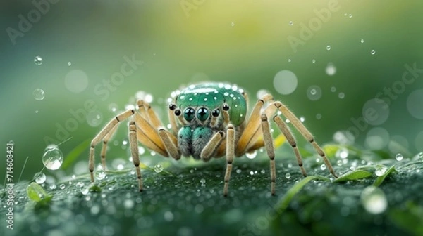 Fototapeta Macro Marvels: Capturing the Iridescent Details of a Spider