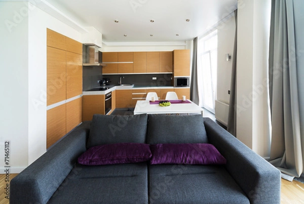 Fototapeta Interior design: Modern big kitchen