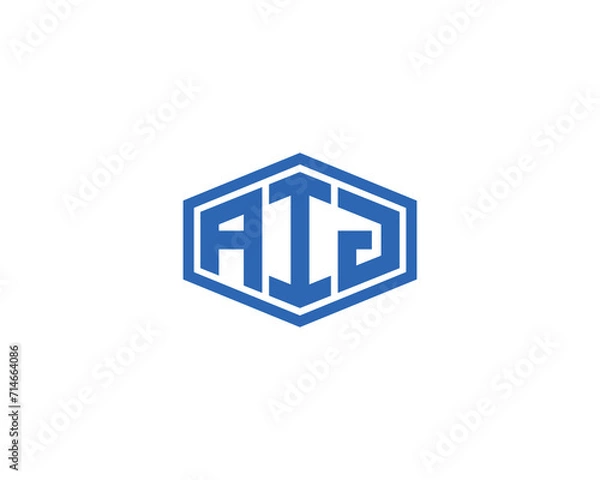 Fototapeta AIJ logo design vector template