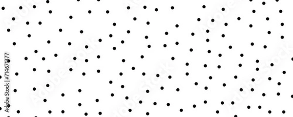 Obraz Black random dots. Polka dot seamless pattern background. Vintage texture.