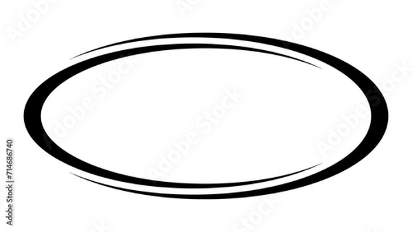 Fototapeta Oval swoosh, stroke curve lines price tag, scrawl underline oval