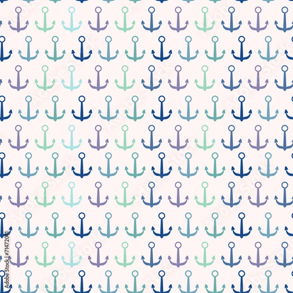 Obraz Seamless pattern with anchors
