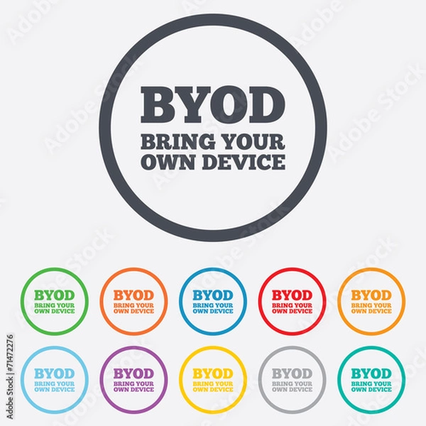 Fototapeta BYOD sign icon. Bring your own device symbol.