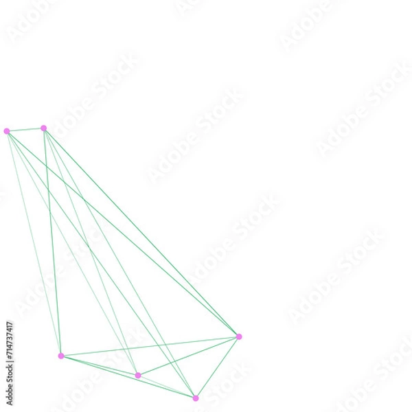 Obraz An abstract cut out transparent node network futuristic design element