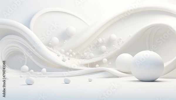 Obraz 3d white background , Geometric Abstraction