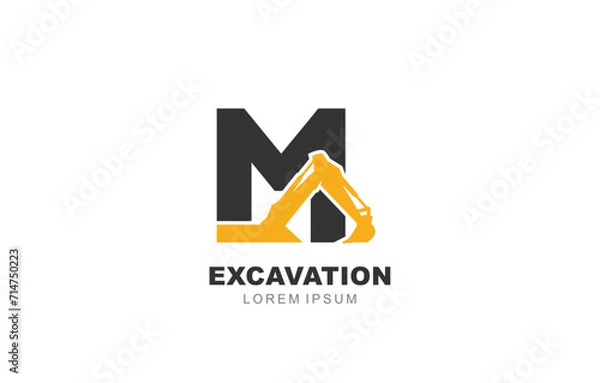 Obraz M Letter Excavator logo template for symbol of business identity