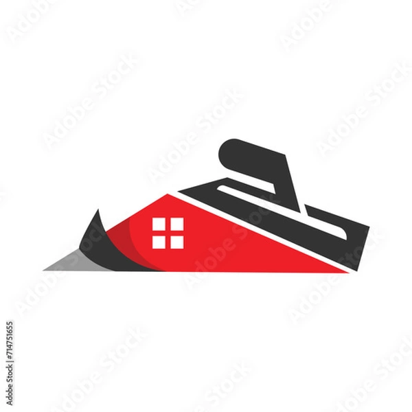Obraz Home plastering logo design vector.