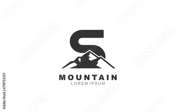 Obraz S Letter Mountain logo template for symbol of business identity