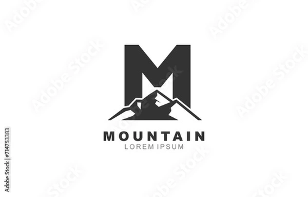Obraz M Letter Mountain logo template for symbol of business identity