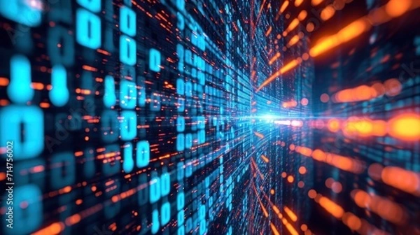 Obraz Blue and Orange Background With Numbers