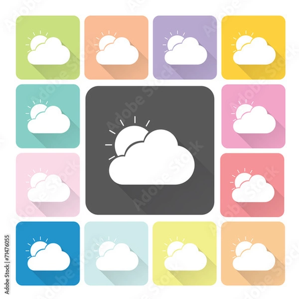 Fototapeta Weather Icon color set vector illustration