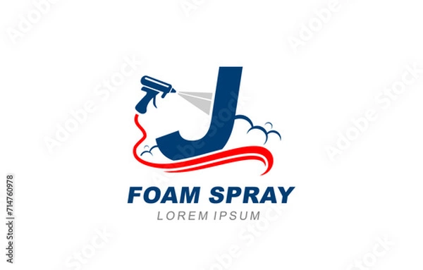 Obraz J Letter foam spray insulation logo template for symbol of business identity