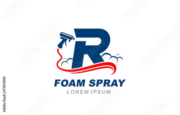 Obraz R Letter foam spray insulation logo template for symbol of business identity