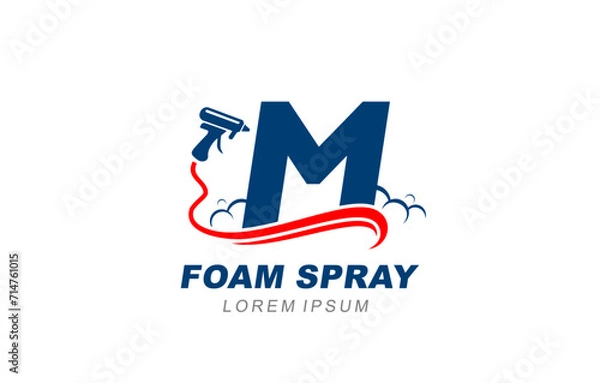 Obraz M Letter foam spray insulation logo template for symbol of business identity