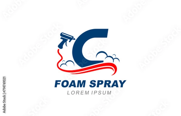 Obraz C Letter foam spray insulation logo template for symbol of business identity
