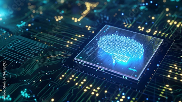 Obraz Technology and Business concept. Ai Artificial Intelligence Concept Cpu. Machine Learning. Central Computer. Innovative business