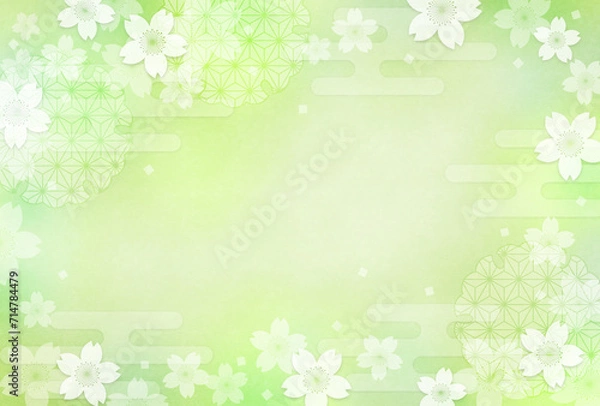 Obraz 和風の桜の花の背景_横位置