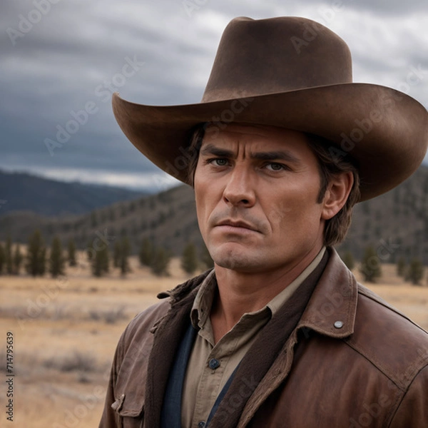 Obraz A Serious Cowboy