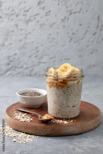 Obraz breakfast with  overnight oatmeal